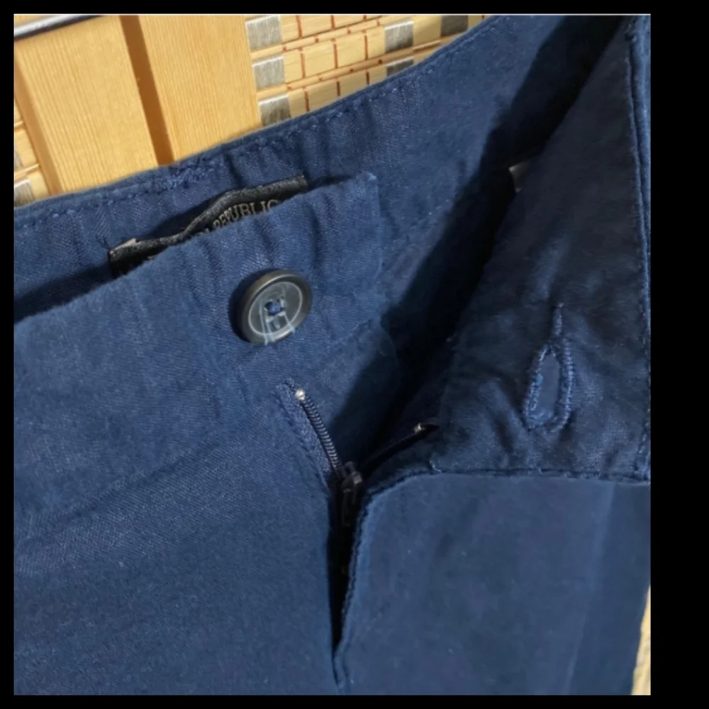 Banana Republic Navy Blue Linen Cotton Trousers Size W30●